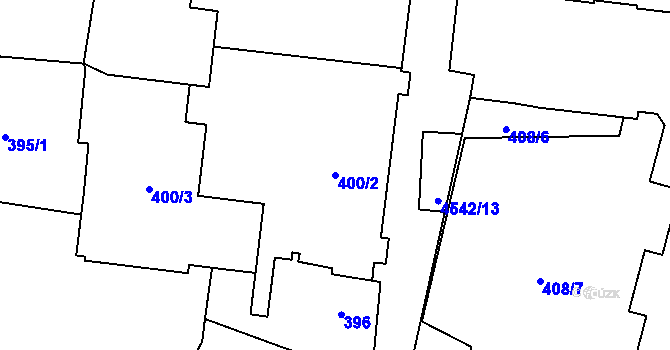 Parcela st. 400/2 v KÚ Teplice, Katastrální mapa