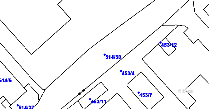 Parcela st. 514/38 v KÚ Teplice, Katastrální mapa