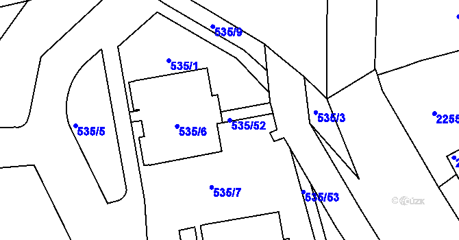 Parcela st. 535/52 v KÚ Teplice, Katastrální mapa