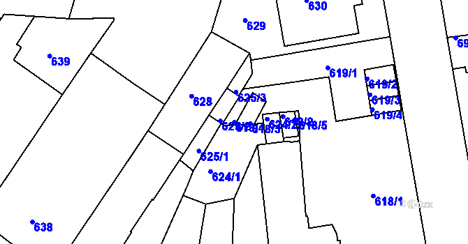 Parcela st. 618/4 v KÚ Teplice, Katastrální mapa