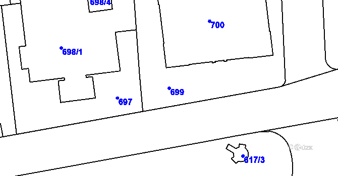 Parcela st. 699 v KÚ Teplice, Katastrální mapa