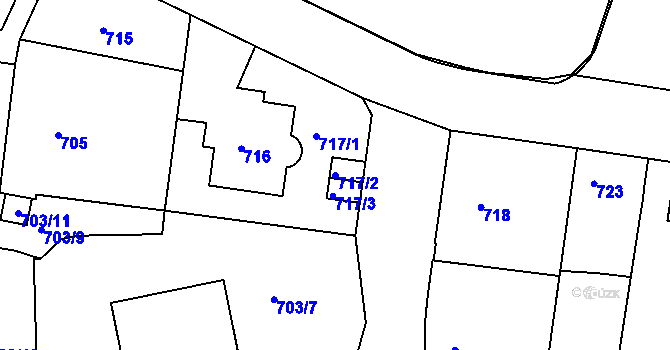 Parcela st. 717/2 v KÚ Teplice, Katastrální mapa