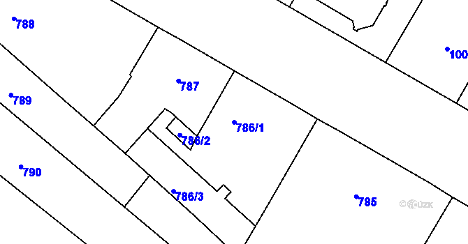 Parcela st. 786/1 v KÚ Teplice, Katastrální mapa