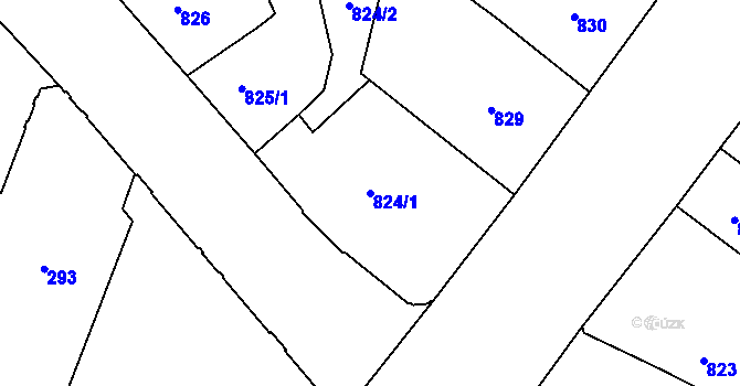 Parcela st. 824/1 v KÚ Teplice, Katastrální mapa