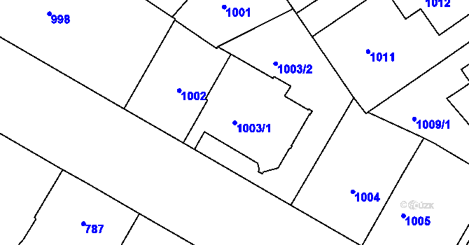 Parcela st. 1003/1 v KÚ Teplice, Katastrální mapa