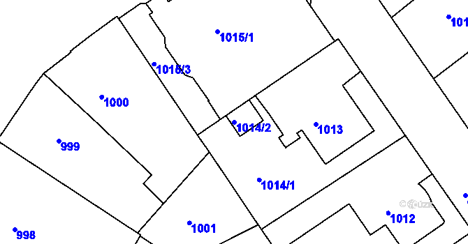 Parcela st. 1014/2 v KÚ Teplice, Katastrální mapa