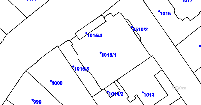 Parcela st. 1015/1 v KÚ Teplice, Katastrální mapa