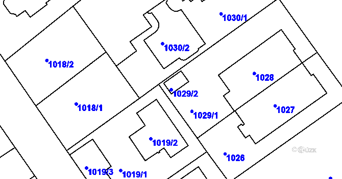 Parcela st. 1029/2 v KÚ Teplice, Katastrální mapa