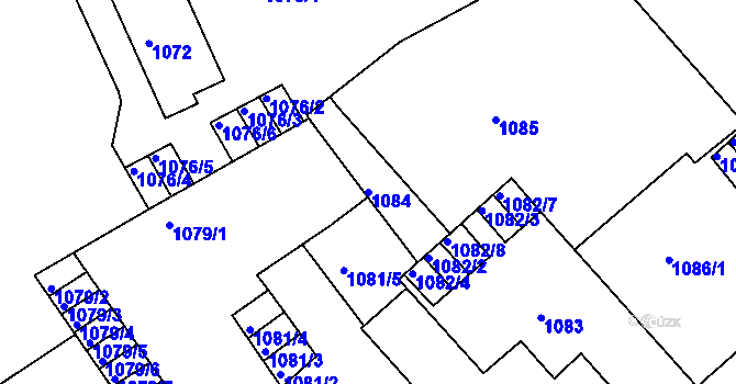 Parcela st. 1084 v KÚ Teplice, Katastrální mapa