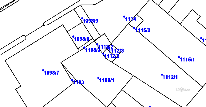 Parcela st. 1112/2 v KÚ Teplice, Katastrální mapa