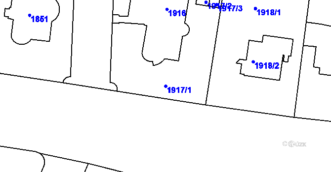 Parcela st. 1917/1 v KÚ Teplice, Katastrální mapa