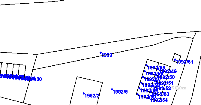 Parcela st. 1993 v KÚ Teplice, Katastrální mapa