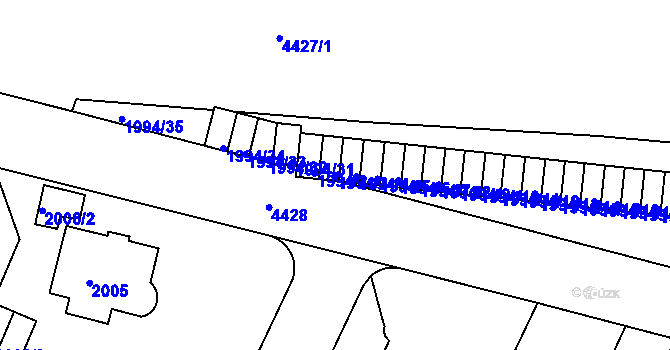 Parcela st. 1994/3 v KÚ Teplice, Katastrální mapa
