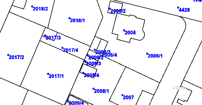 Parcela st. 2006/4 v KÚ Teplice, Katastrální mapa