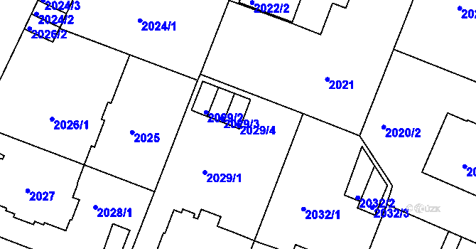 Parcela st. 2029/4 v KÚ Teplice, Katastrální mapa