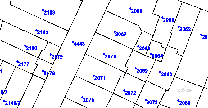 Parcela st. 2070 v KÚ Teplice, Katastrální mapa