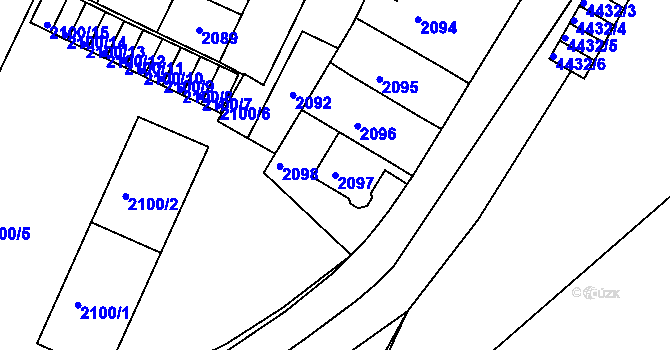 Parcela st. 2097 v KÚ Teplice, Katastrální mapa
