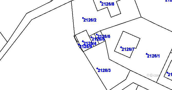 Parcela st. 2126/4 v KÚ Teplice, Katastrální mapa