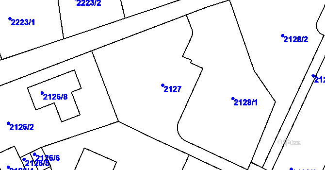 Parcela st. 2127 v KÚ Teplice, Katastrální mapa