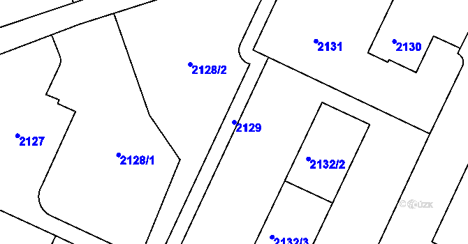 Parcela st. 2129 v KÚ Teplice, Katastrální mapa
