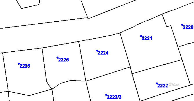 Parcela st. 2224 v KÚ Teplice, Katastrální mapa