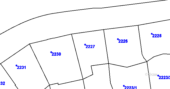 Parcela st. 2227 v KÚ Teplice, Katastrální mapa
