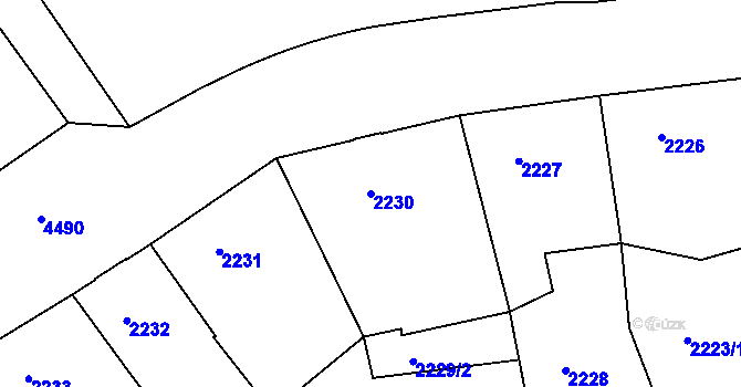 Parcela st. 2230 v KÚ Teplice, Katastrální mapa