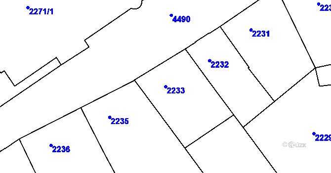 Parcela st. 2233 v KÚ Teplice, Katastrální mapa