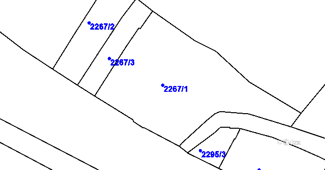 Parcela st. 2267/1 v KÚ Teplice, Katastrální mapa