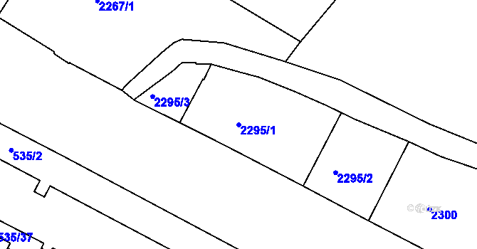 Parcela st. 2295/1 v KÚ Teplice, Katastrální mapa