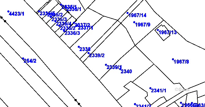 Parcela st. 2339 v KÚ Teplice, Katastrální mapa
