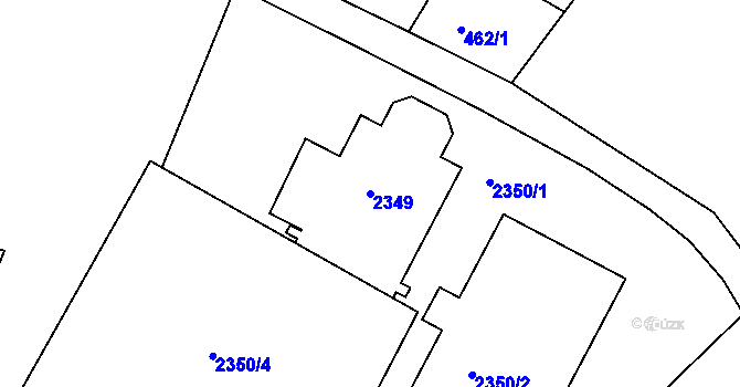 Parcela st. 2349 v KÚ Teplice, Katastrální mapa