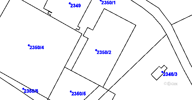 Parcela st. 2350/2 v KÚ Teplice, Katastrální mapa