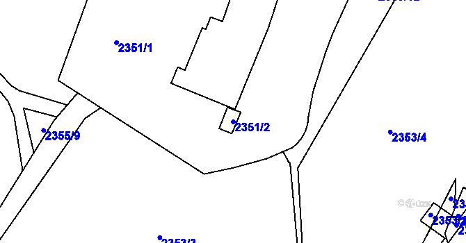 Parcela st. 2351/2 v KÚ Teplice, Katastrální mapa