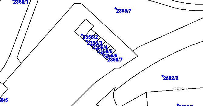 Parcela st. 2356/6 v KÚ Teplice, Katastrální mapa