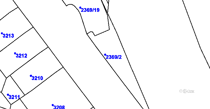 Parcela st. 2369/2 v KÚ Teplice, Katastrální mapa
