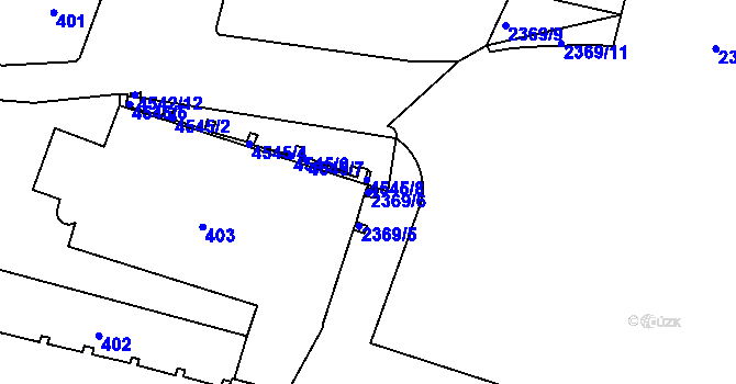 Parcela st. 2369/6 v KÚ Teplice, Katastrální mapa