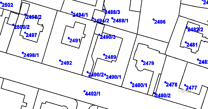 Parcela st. 2489 v KÚ Teplice, Katastrální mapa