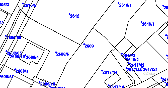 Parcela st. 2609 v KÚ Teplice, Katastrální mapa