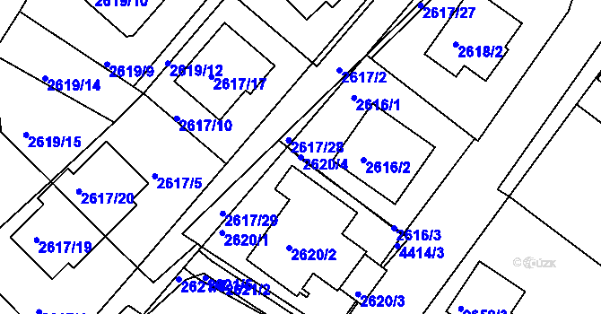 Parcela st. 2620/4 v KÚ Teplice, Katastrální mapa