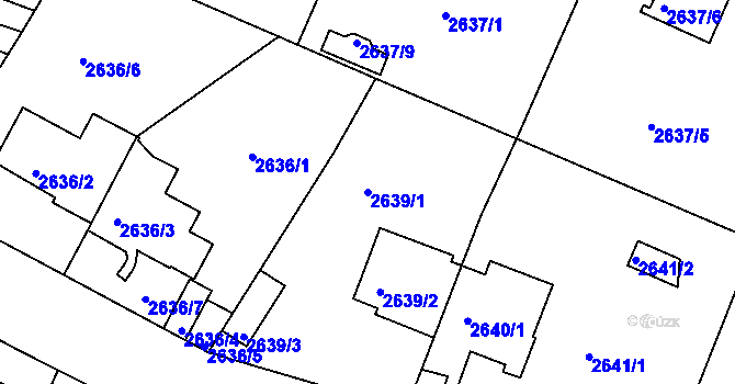Parcela st. 2639/1 v KÚ Teplice, Katastrální mapa