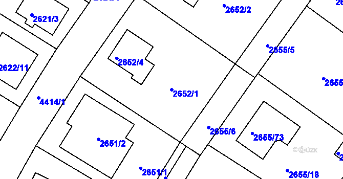 Parcela st. 2652/1 v KÚ Teplice, Katastrální mapa