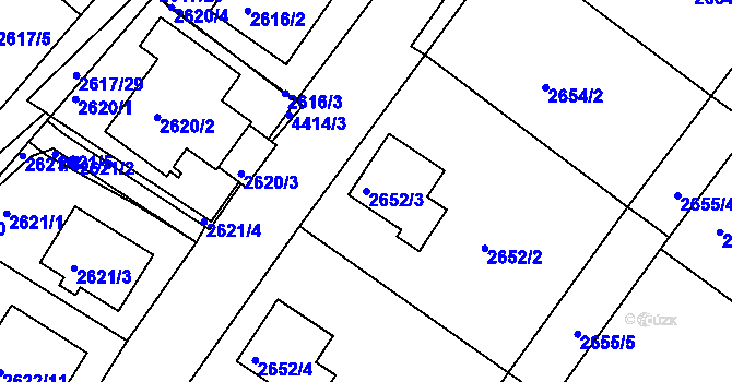 Parcela st. 2652/3 v KÚ Teplice, Katastrální mapa