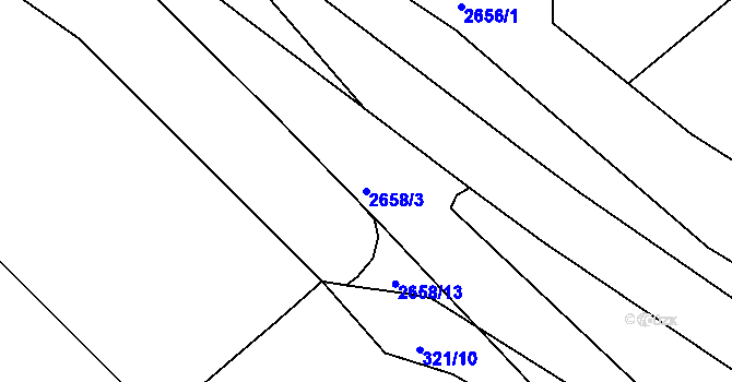Parcela st. 2658/3 v KÚ Teplice, Katastrální mapa