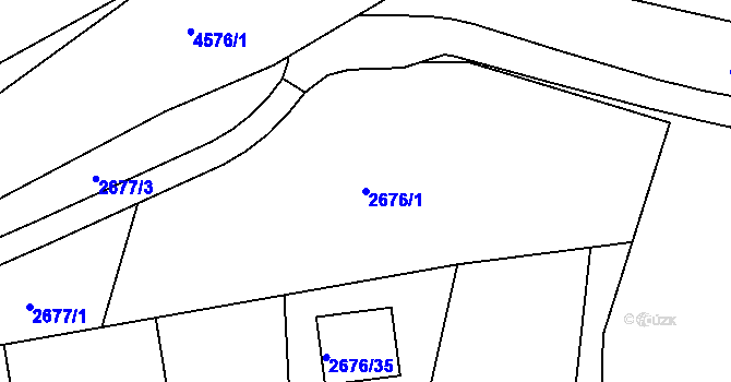 Parcela st. 2676/1 v KÚ Teplice, Katastrální mapa