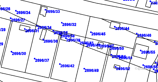Parcela st. 2696/41 v KÚ Teplice, Katastrální mapa