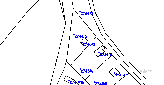 Parcela st. 2746/3 v KÚ Teplice, Katastrální mapa