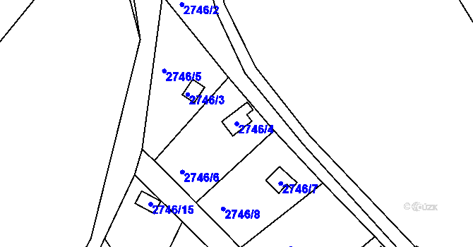 Parcela st. 2746/4 v KÚ Teplice, Katastrální mapa
