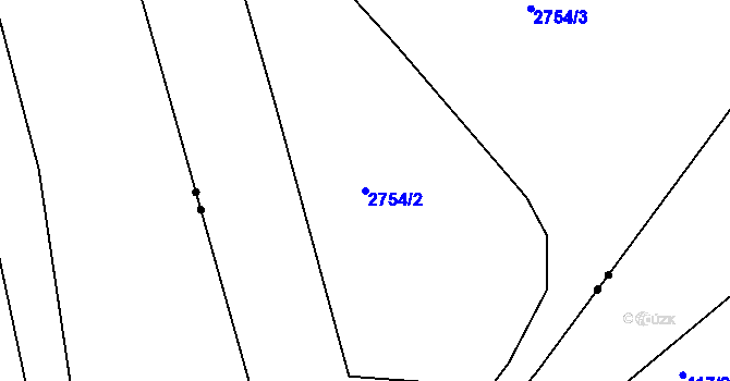 Parcela st. 2754/2 v KÚ Teplice, Katastrální mapa