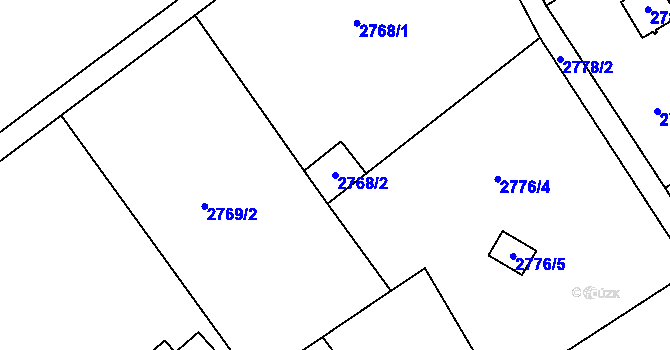 Parcela st. 2768/2 v KÚ Teplice, Katastrální mapa